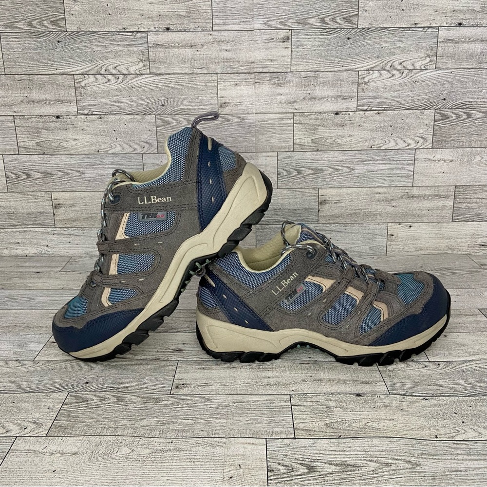 L.L. Bean Tek 2.5 Shoes Womens 8.5 Comfort Trail Hiking Boots Blue Gray Suede